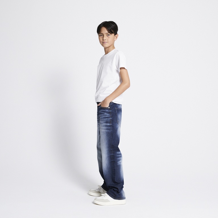 Mid waist wide Jeans "High contrast" Mid wash